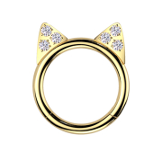 Micro segment ring, foldable, gold-plated, cat ears,...