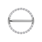 Bague segmentée, tige rabattable, argent, devant...