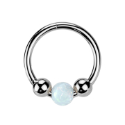 Bague micro segment pliable argent deux boules et boule...