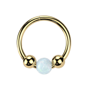 Bague micro segment pliable plaquée or deux boules...