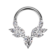 Foldable micro segment ring, silver, deer antler,...