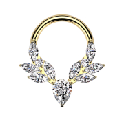 Anello micro segmentato pieghevole placcato oro corna di...