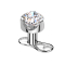 Dermal Anchor Innengewinde silber flach Kristall silber gefasst