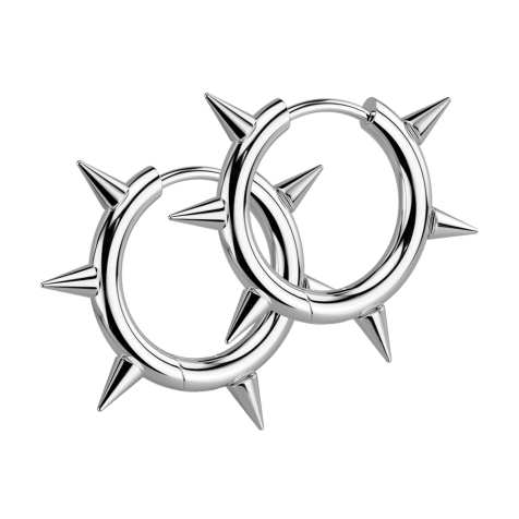 Boucle doreille à clapet argent avec cones