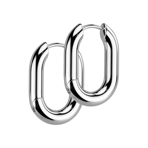 Ohrring zum Klappen silber Abgerundetes Rechteck