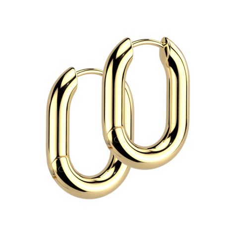 Ohrring zum Klappen vergoldet Abgerundetes Rechteck