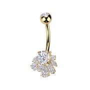 Banane vergoldet mit Kugel Kristall silber und...