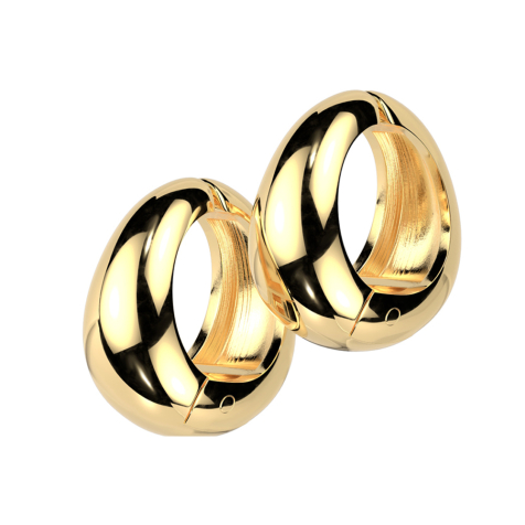 Folding earring gold-plated oval wide small