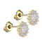Gold-plated flower crystal silver stud earrings