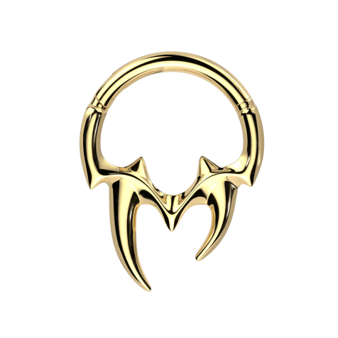 Micro segment ring, foldable, gold-plated, tribal teeth