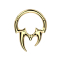 Micro segment ring, foldable, gold-plated, tribal teeth