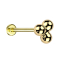 Micro Threadless Labret vergoldet drei Kugeln