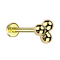 Labret Micro Threadless placcato oro con tre sfere