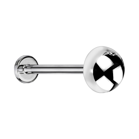 Labret Micro Threadless argenté avec coupole
