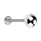 Labret Micro Threadless argenté avec coupole