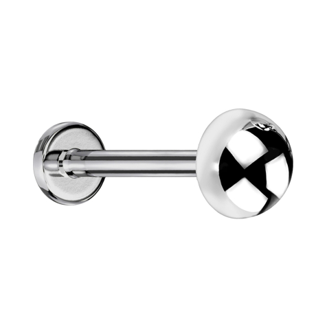 Micro threadless labret silver with dome