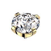 Dermal Anchor vergoldet Kristall silber gefasst