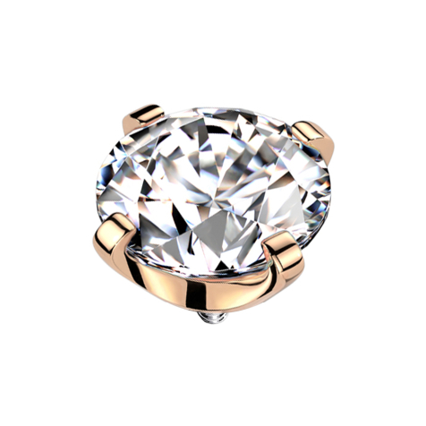 Dermal Anchor rose gold crystal set in silver