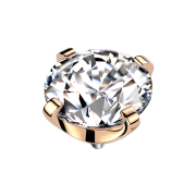 Dermal Anchor rosegold Kristall silber gefasst