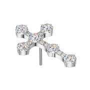 Croix sans fil gothique argent cristal argent