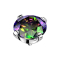 Dermal Anchor silber Kristall dunkel multicolor gefasst