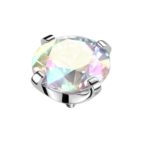 Dermal Anchor silber Kristall multicolor gefasst
