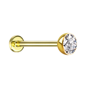 Micro Threadless Labret Gold-Plated Hemisphere with...