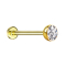 Micro Threadless Labret Gold-Plated Hemisphere with Crystal Silver