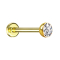 Micro Threadless Labret Gold-Plated Hemisphere with Crystal Silver