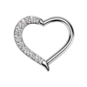 Micro anello segmentato pieghevole argento Cuore a...