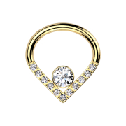 Micro Segmentring klappbar Winkel vergoldet Kristalle...