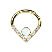 Micro Segmentring klappbar Winkel vergoldet Kristalle...