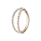 Micro segment ring, foldable, rose gold, two rings with crystals
