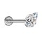 Labret Micro Threadless argento con goccia di cristallo incastonata in argento