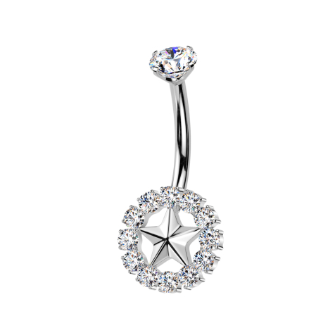 Banana internal thread silver crystal silver setting and star crystal circle silver