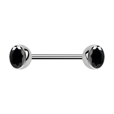 Micro Barbell filet intérieur argenté avec deux boules cristal argenté
