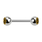 Micro Barbell argent avec deux boules cristal topaze