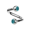 Micro spirale argento con due sfere di cristallo acqua