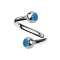Micro spiral silver with two balls crystal light blue