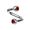 Micro spirale dargento con due sfere di cristallo rosse