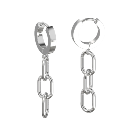 K12 - Silver Oval Link Creoles