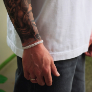 K12 - White Cuban Bracelet - 8 mm