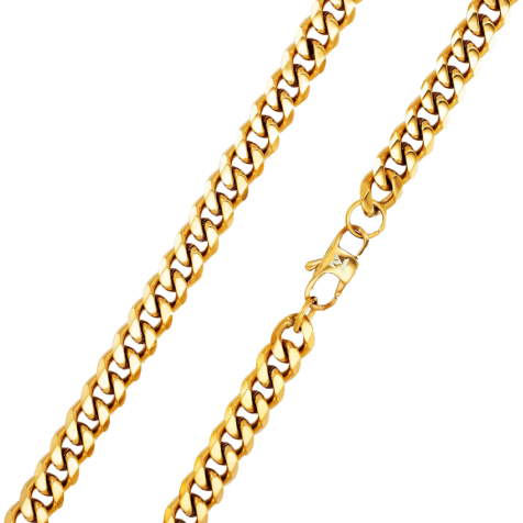 K12 - Catena cubana in oro - 8 mm