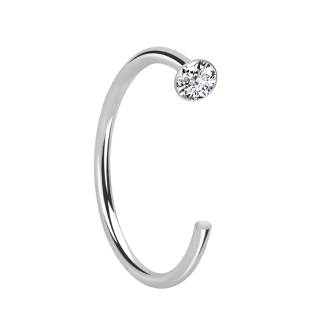 Nasenring offen silber Kristall silber