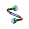 Micro spirale colorata con due sfere in cristallo argento