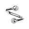 Micro Spirale silber mit zwei Kugeln Kristall silber