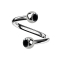 Micro spirale argentée avec deux boules cristal noir