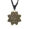 Necklace black pendant gold-plated flower Ohm