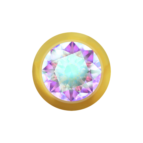 Micro sfera placcata oro con cristallo multicolore