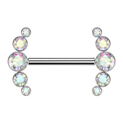 Barbell filettatura interna argento frontale cinque...